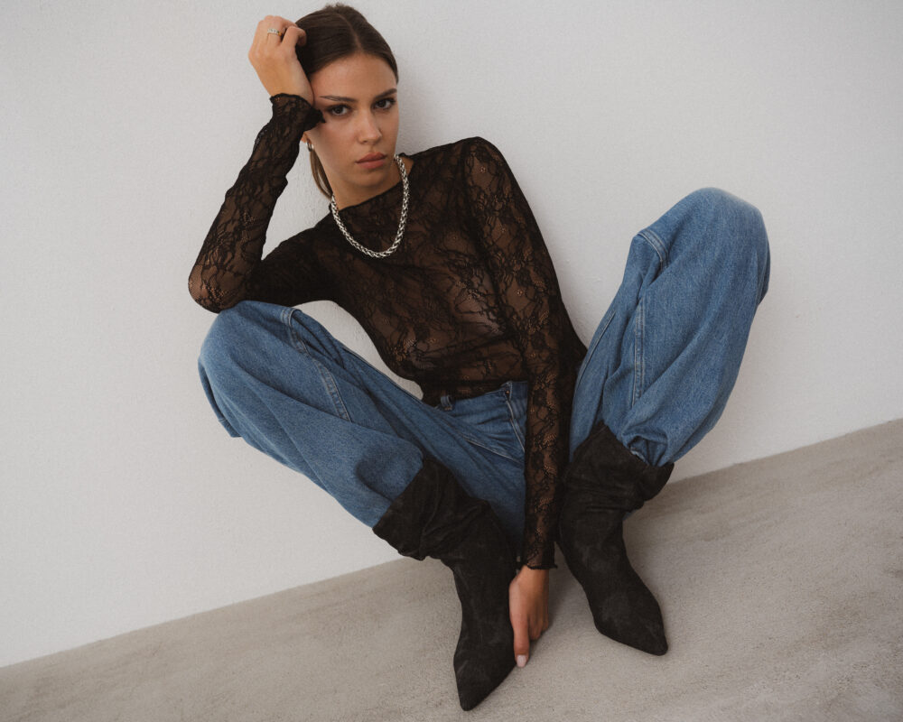 ZOE LACE BLOUSE BLACK - Image 5