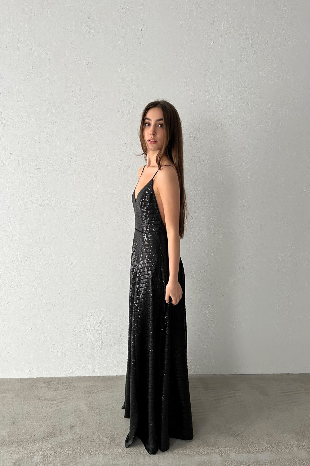 SEQUIN BLAIR DRESS BLACK - Image 3