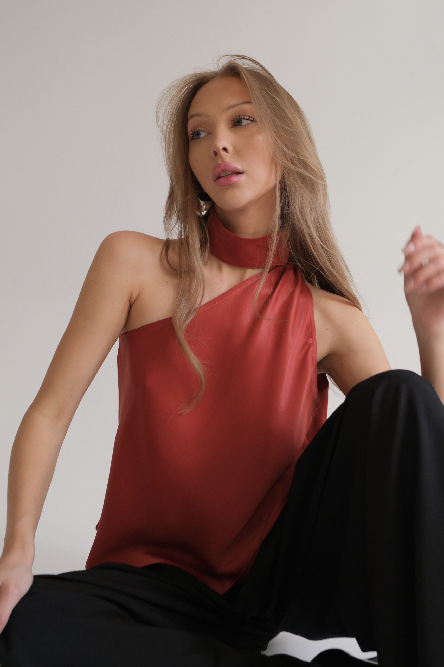 BLUZKA SATYNOWA ALICE CZERWONA